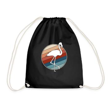 Flamant rose Rétro - Sac de sport léger - noir - Devant