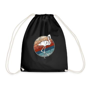 Flamant rose Rétro - Sac de sport léger - noir - Devant