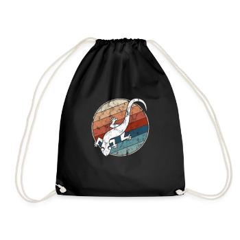 lézard rétro - Sac de sport léger - noir - Devant