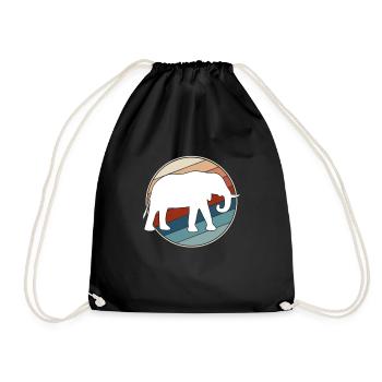 Elefant retro - Turnbeutel - Schwarz - Vorne