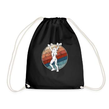 Fitness Retro - Drawstring Bag - black - Front