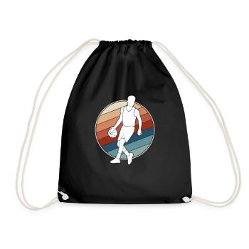 Basketball Retro - Turnbeutel - Schwarz - Vorne
