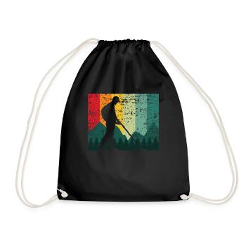 Metal Detector Treasure Hunt Detectorist - Drawstring Bag - black - Front