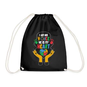 Chemise de sensibilisation à l’autisme, je suis sa voix Il est mon - Sac de sport léger - noir - Devant