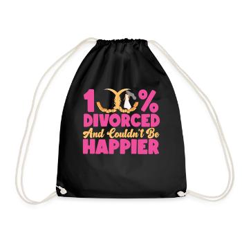 Happy Divorce Party 100% Divorced - Drawstring Bag - black - Front