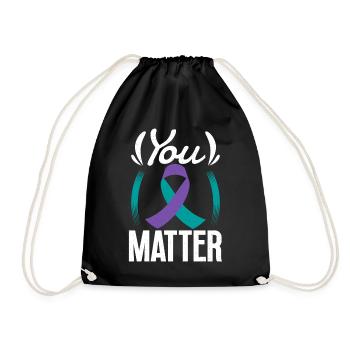Suicide Prevention With Teal & Purple - Turnbeutel - Schwarz - Vorne