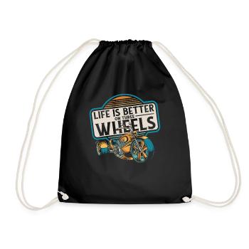 La vie est meilleure sur trois roues à trois roues - Sac de sport léger - noir - Devant
