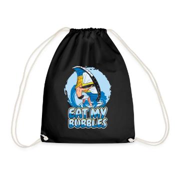 Eat My Bubbles Wassersport Wellenreiter Surfer - Turnbeutel - Schwarz - Vorne