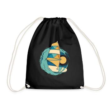 Wellenreiter Surfer Wassersport Windsurflehrer - Turnbeutel - Schwarz - Vorne