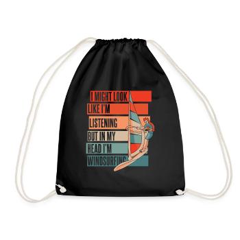 J’ai peut-être l’air d’écouter de la planche à voile surfeuse - Sac de sport léger - noir - Devant