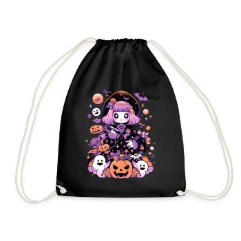 Aesthetics Halloween Anime Manga - Drawstring Bag - black - Front