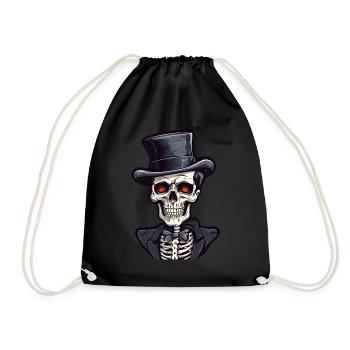 Skeleton Halloween Gentleman - Drawstring Bag - black - Front