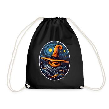 Peinture d’Halloween à la citrouille - Sac de sport léger - noir - Devant