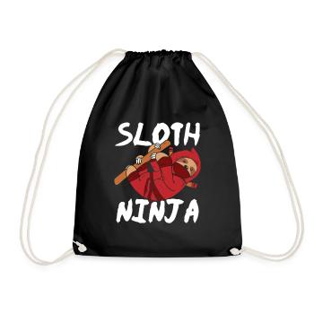 Faultier Ninja - Turnbeutel - Schwarz - Vorne