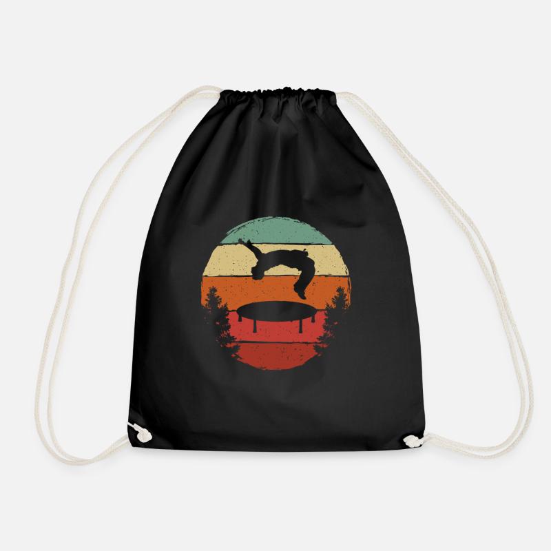 Trampolin Retro Backflip - Turnbeutel - Schwarz