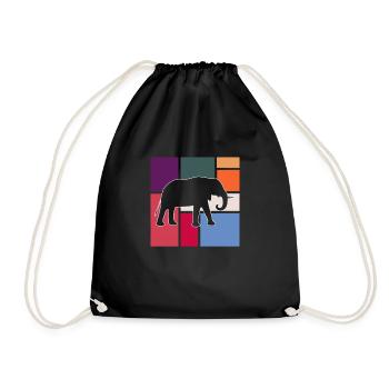 Éléphant - Sac de sport léger - noir - Devant