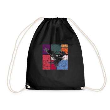 Eagle - Drawstring Bag - black - Front