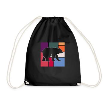 Bear - Drawstring Bag - black - Front