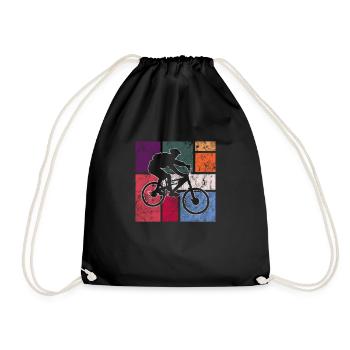 Mountain bike - Drawstring Bag - black - Front