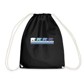 Bear - Drawstring Bag - black - Front