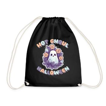 Groovy Ghost Flowers Hot Ghoul Halloween - Drawstring Bag - black - Front