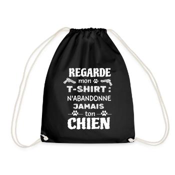 Ne jamais abandonner son chien - Sac de sport léger - noir - Devant