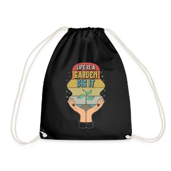 Chemise de jardin, La vie est un jardin Creusez-le tee, Jardin - Sac de sport léger - noir - Devant