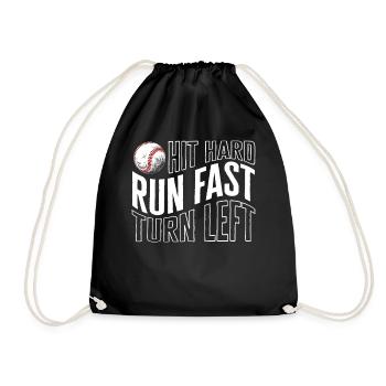Chemise de baseball, frapper fort courir vite tourner à gauche - Sac de sport léger - noir - Devant