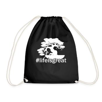 Bonsai Bonsai Life Is Great - Drawstring Bag - black - Front