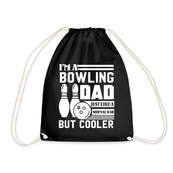 Bowling Bowling Dad Is Cooler - Drawstring Bag - black - Front