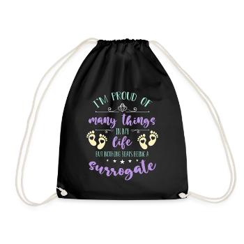 Surrogacy I'm Proud Of Many Things Surrogate Mama - Drawstring Bag - black - Front