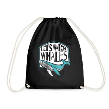 Regardons les baleines béluga bleu Cétacé Baleine - Sac de sport léger - noir - Devant