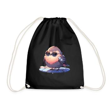 Bird Birds Funny Animals Forest Dweller Animal - Drawstring Bag - black - Front