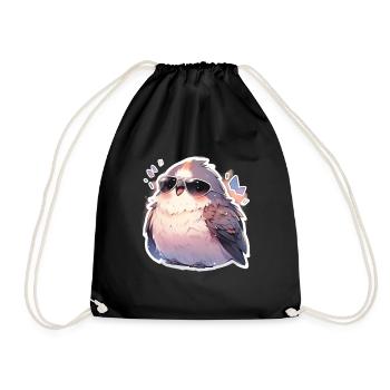Bird Birds Funny Animals Forest Dweller Animal - Drawstring Bag - black - Front