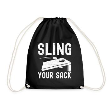 Cornhole Player Cornhole Board - Drawstring Bag - black - Front