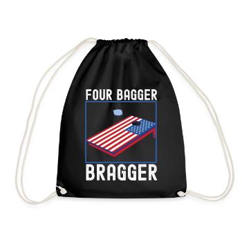 Cornhole Player Cornhole Board - Drawstring Bag - black - Front