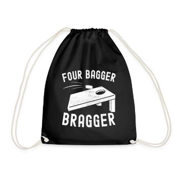 Cornhole Player Cornhole Board - Drawstring Bag - black - Front