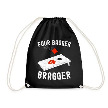 Cornhole Player Cornhole Board - Drawstring Bag - black - Front