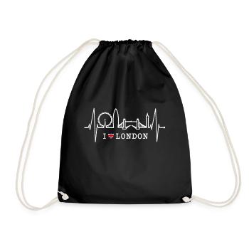 London Heartbeat Skyline Angleterre Heart Union Jack - Sac de sport léger - noir - Devant