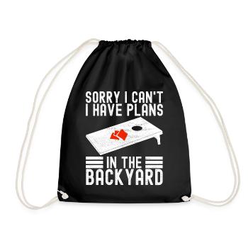 Cornhole Player Cornhole Board - Drawstring Bag - black - Front