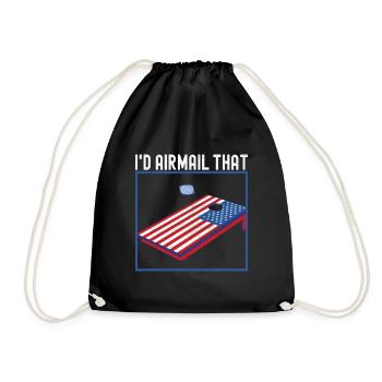 Cornhole Player Cornhole Board - Drawstring Bag - black - Front