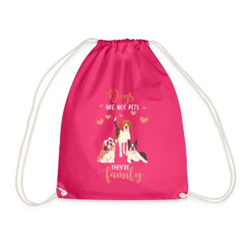 Cat Family - Drawstring Bag - fuchsia - Front