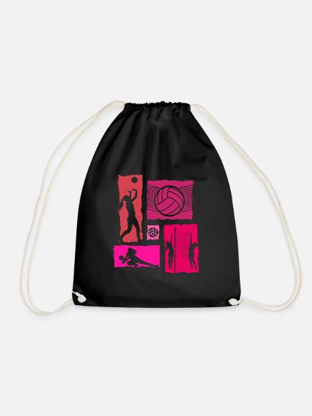 Volleyball Retro - Turnbeutel - Schwarz