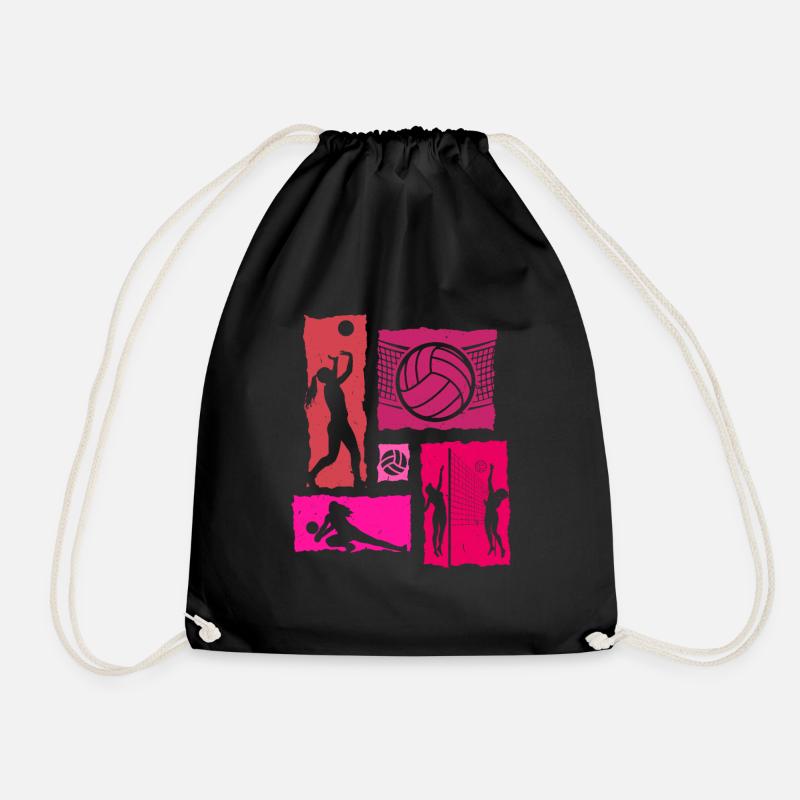 Volleyball Retro - Turnbeutel - Schwarz