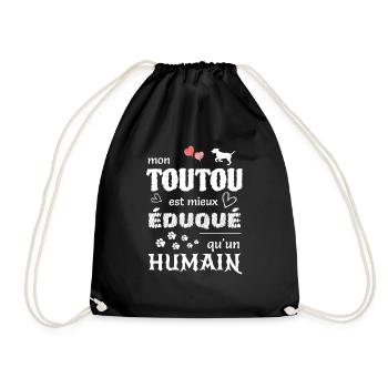 Mon toutou est mieux éduqué qu'un humain - Sac de sport léger - noir - Devant