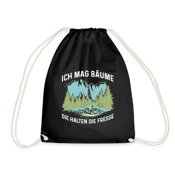 Ich mag Bäume! Lustiger Spruch Wald Natur Funshirt - Turnbeutel - Schwarz - Vorne