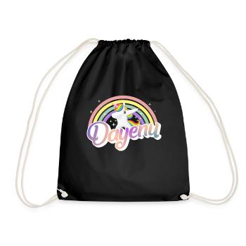 Chemise Dayenu, t-shirt de licorne rain-en-ciel, - Sac de sport léger - noir - Devant