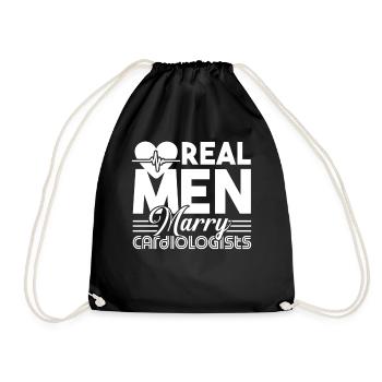 Cardiologist Real Men Marry Cardiologists - Drawstring Bag - black - Front