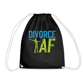 Happy Divorce Party Divorce Af - Drawstring Bag - black - Front