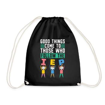 IEP Good Things Come To Those Who Autism Teacher - Turnbeutel - Schwarz - Vorne